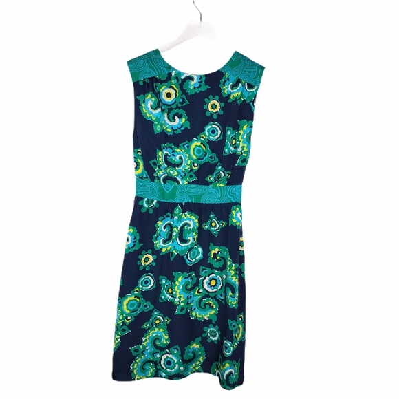 Merona Boho Tie Waist V Neck Sleeveless Midi Dress Medium Green Blue - Picture 5 of 6